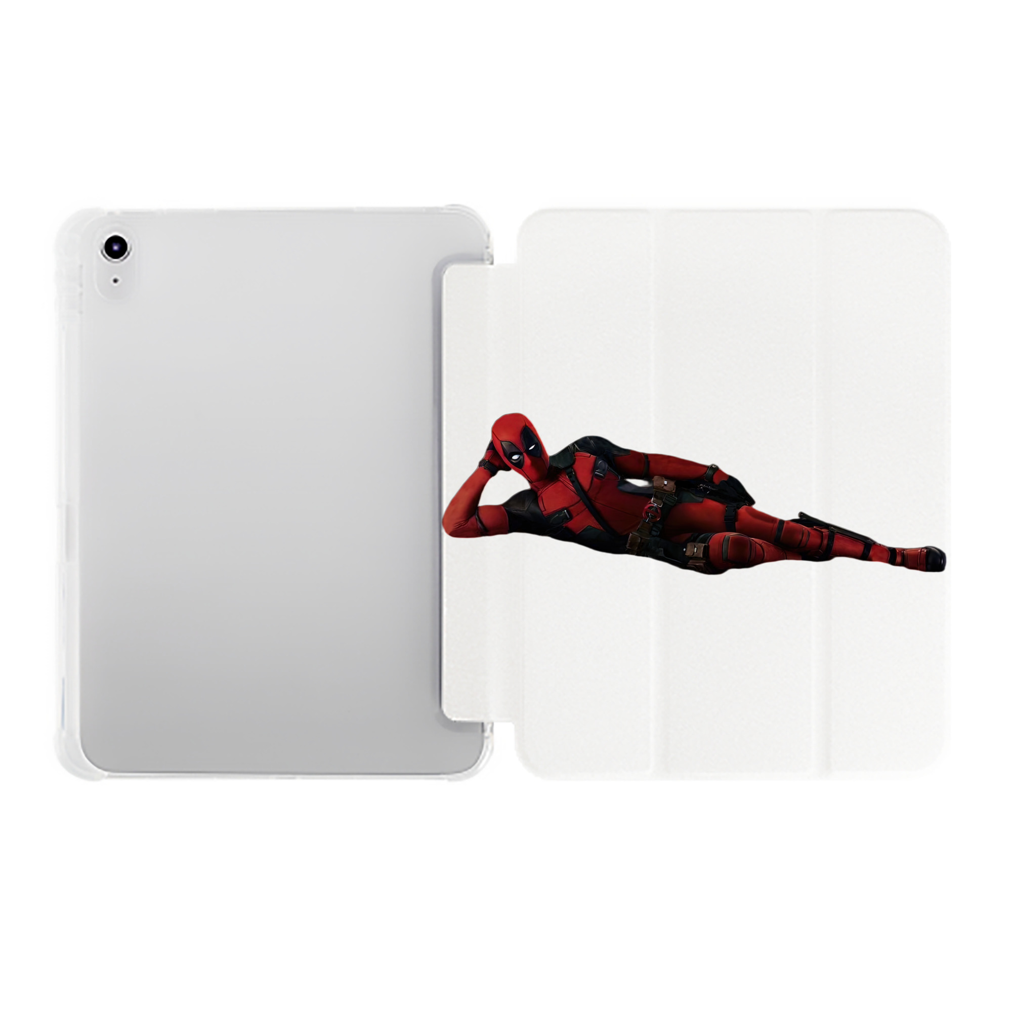 （画像用） Deadpool デッドプール IPad ケース ペン収納付き 三つ折りスタンド PUレザー×シリコン 対応機種9.5/10.5/10.9インチ